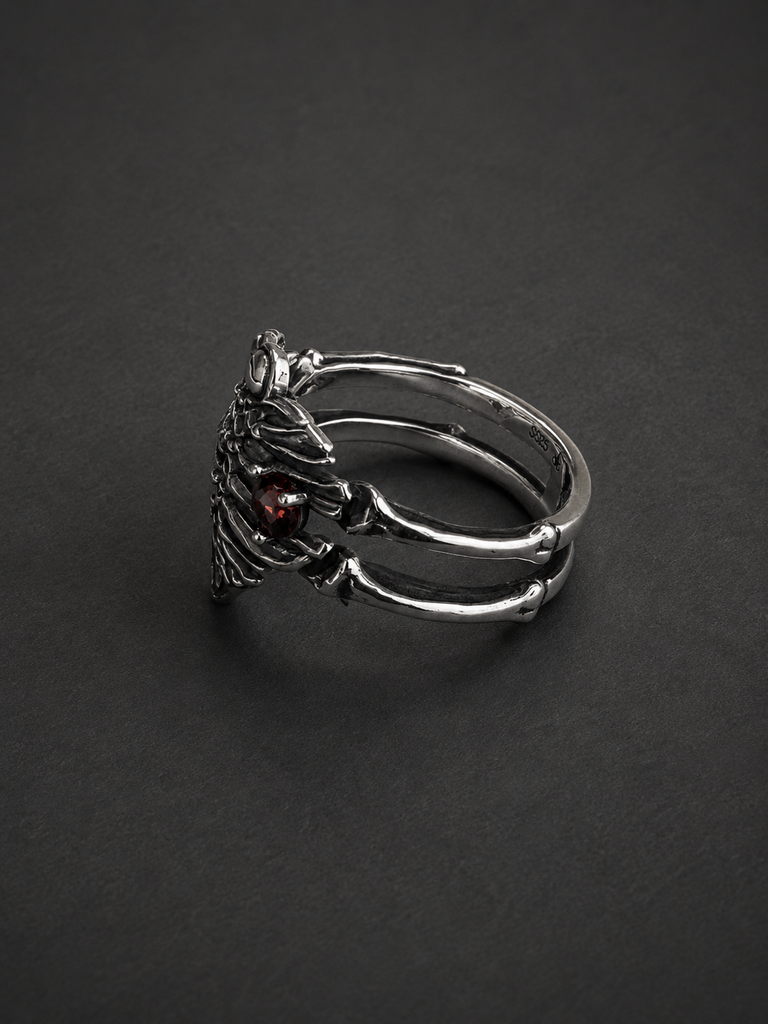 Rotten Heart Garnet Ring
