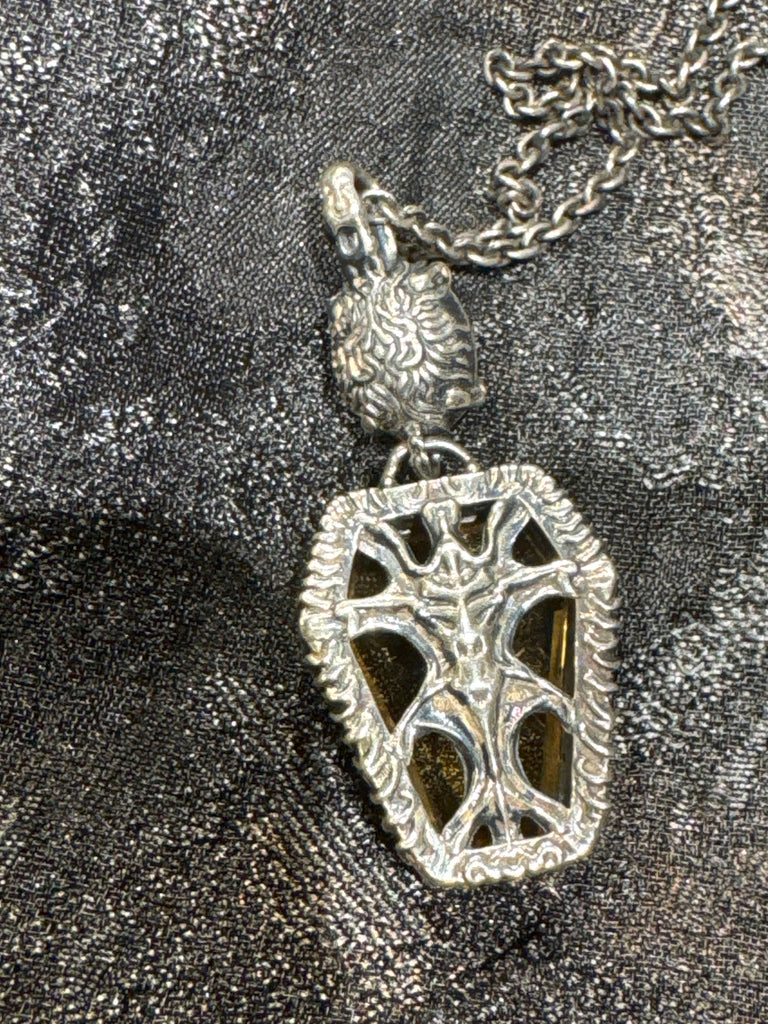 Hellfire coffin citrine pendant