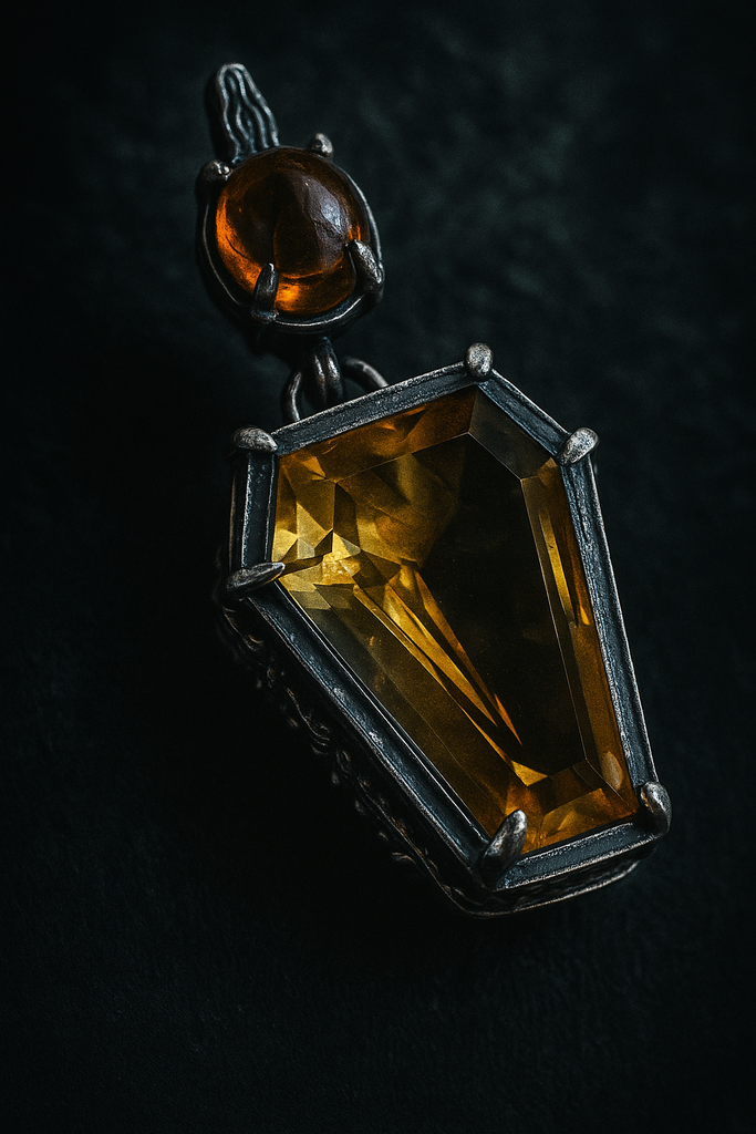 Hellfire coffin citrine pendant