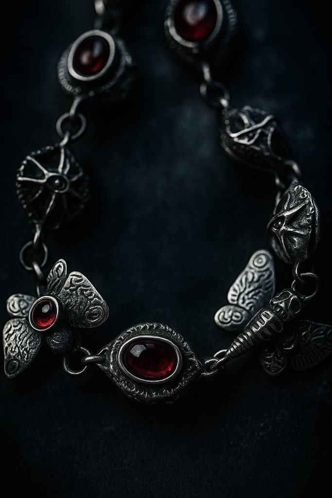 death moth garnet necklace