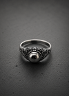 Wave Orb silver ring