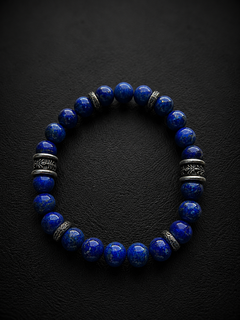 Tiger eye beads bracelet/ Lapis beads bracelet