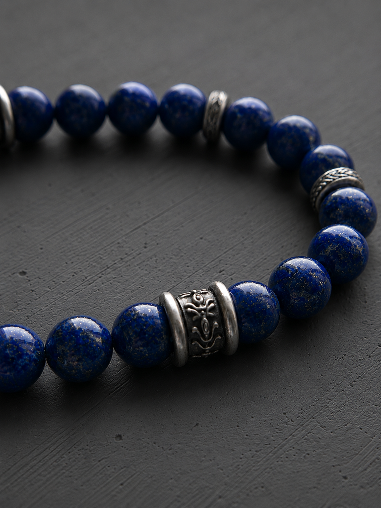 Tiger eye beads bracelet/ Lapis beads bracelet