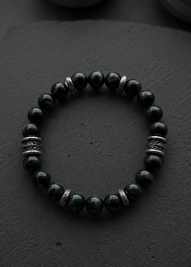 Tiger eye beads bracelet/ Lapis beads bracelet