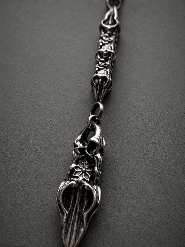 Black Tiger eye Snake heart necklace