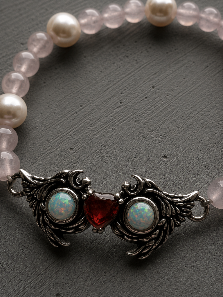 Wing heart beads bracelet
