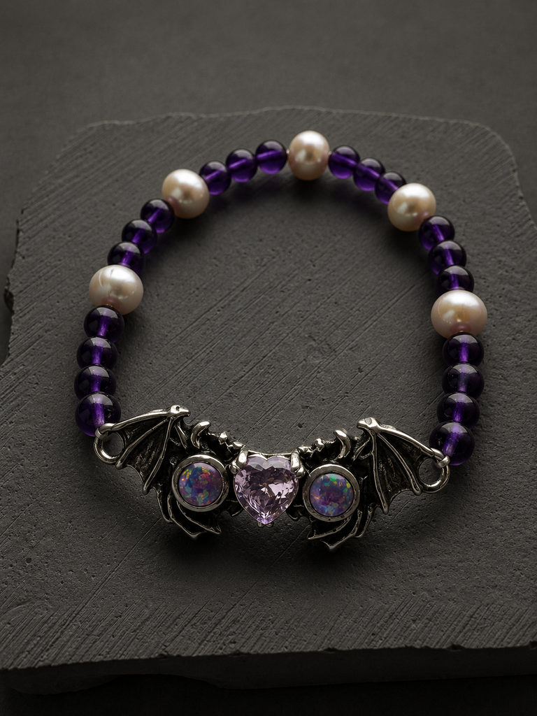 Wing heart beads bracelet