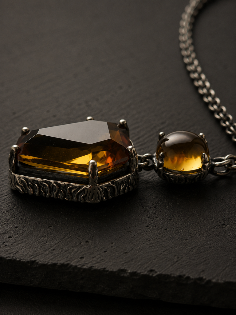 Hellfire coffin citrine pendant