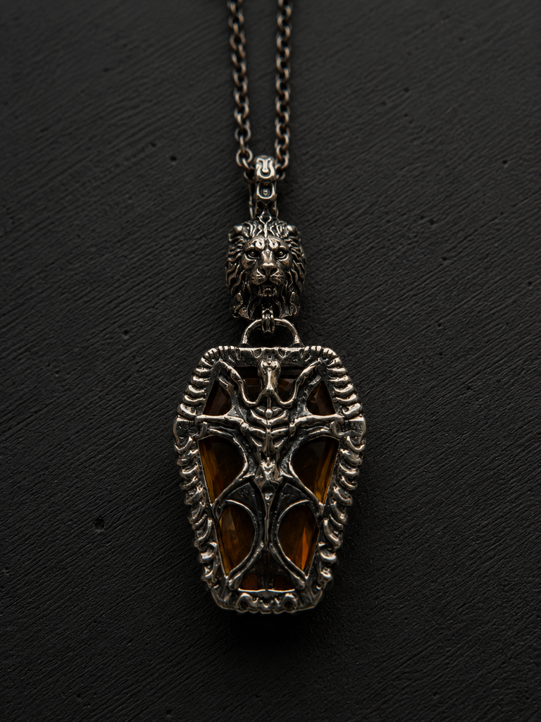Hellfire coffin citrine pendant