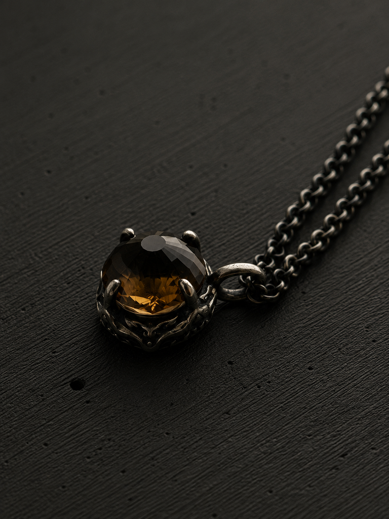 Fancy Cut eye shape Citrine Pendant