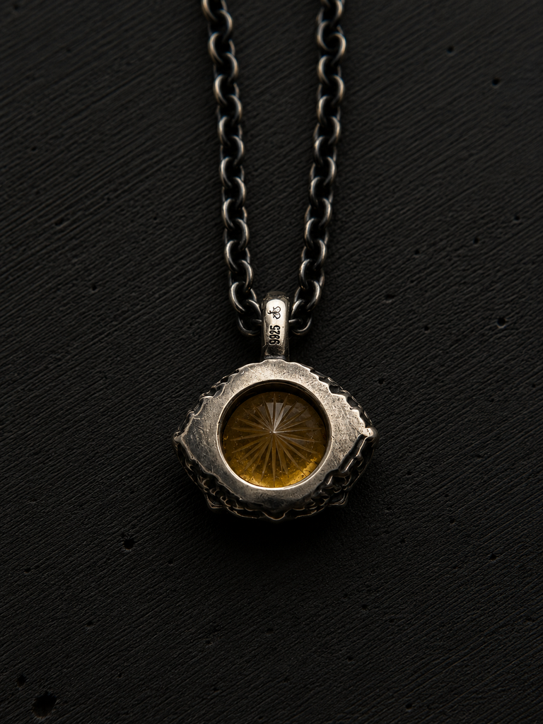 Fancy Cut eye shape Citrine Pendant