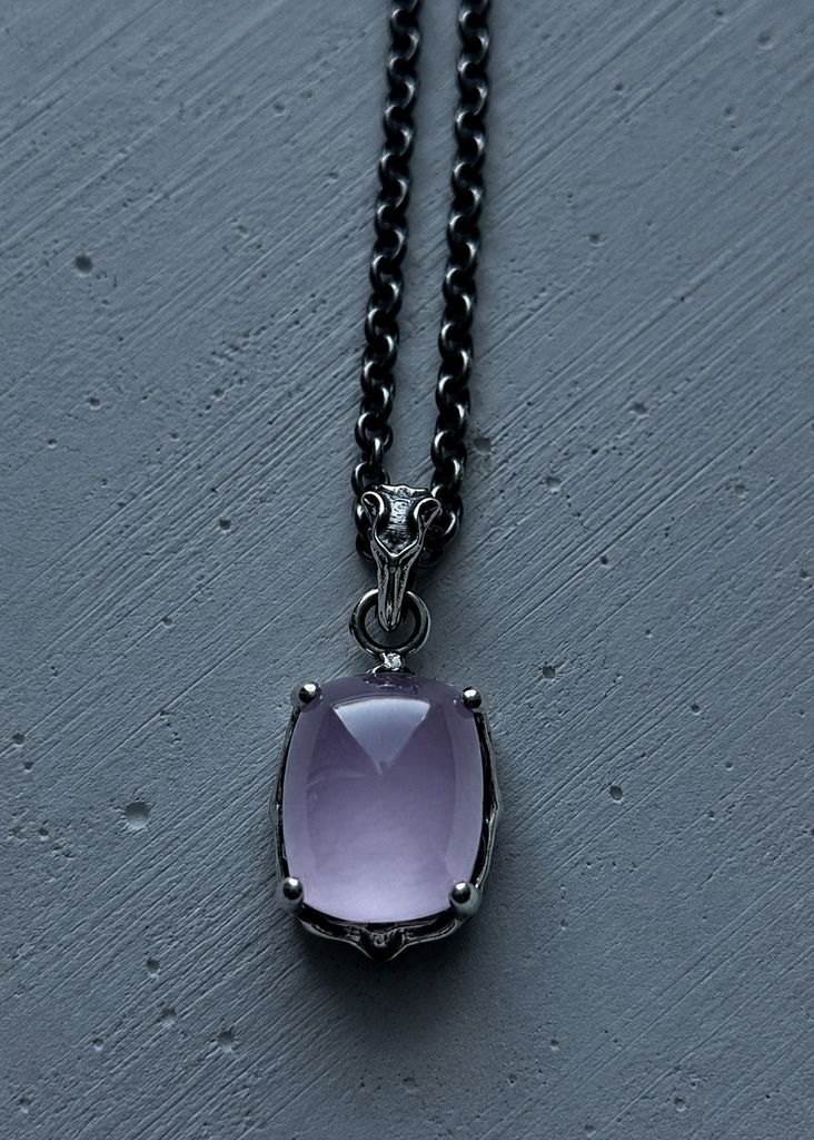 Pink Quartz with Mother Pearl Candy Tower Pendant