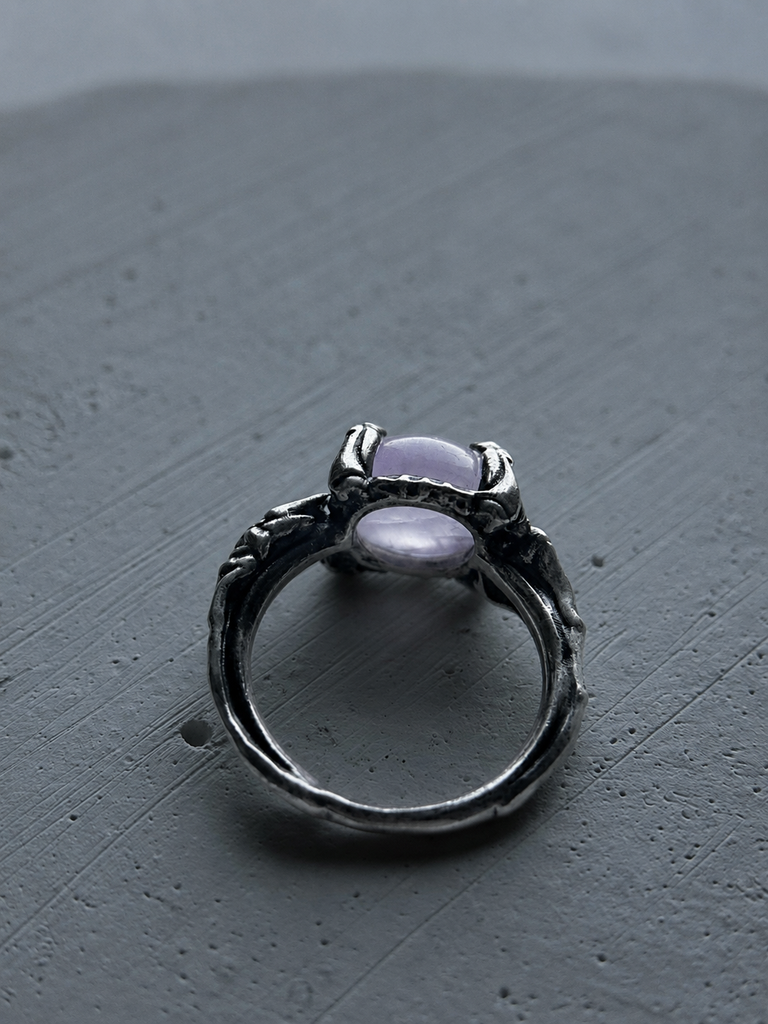 925 silver Kunzite claw ring