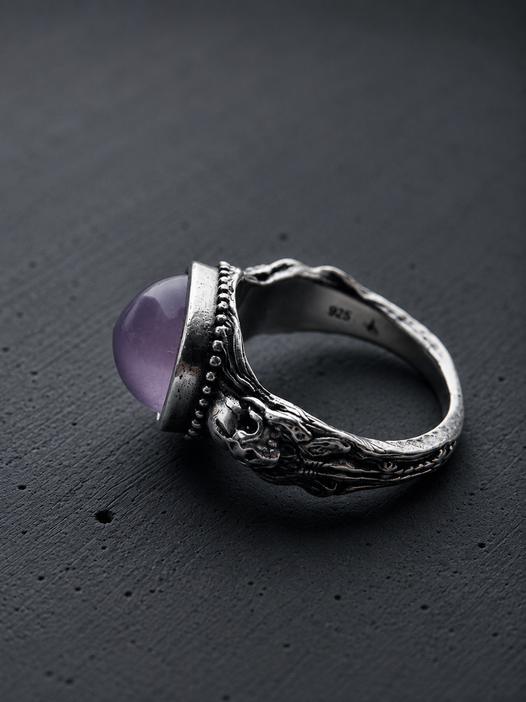 Pink Quartz with Mother Pearl Gigger Ring