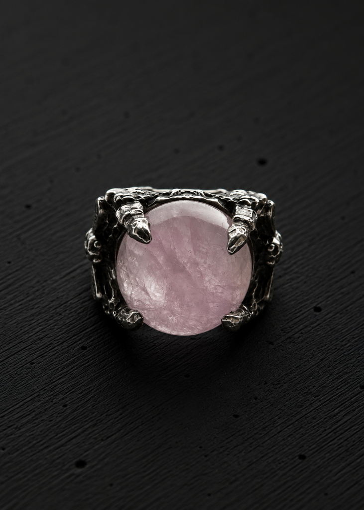 Nightmare moth kunzite/Crystal ring
