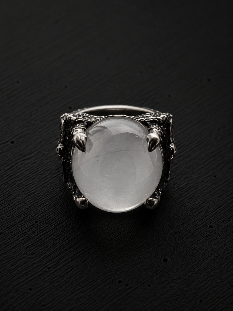 Nightmare moth kunzite/Crystal ring