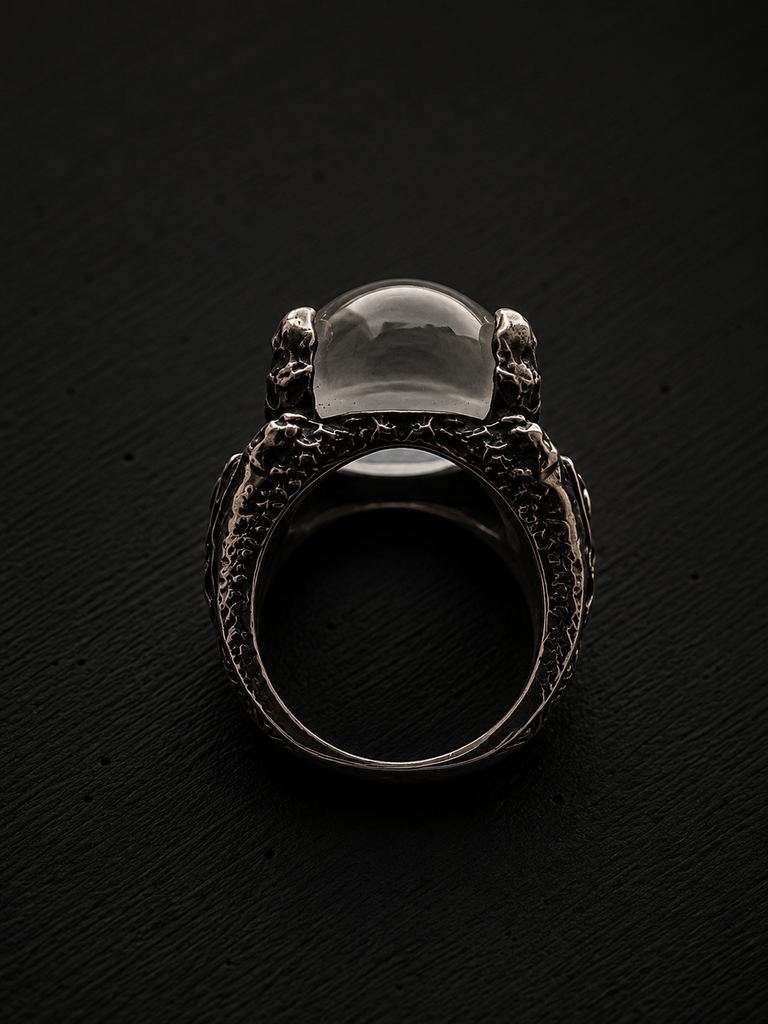 Nightmare moth kunzite/Crystal ring