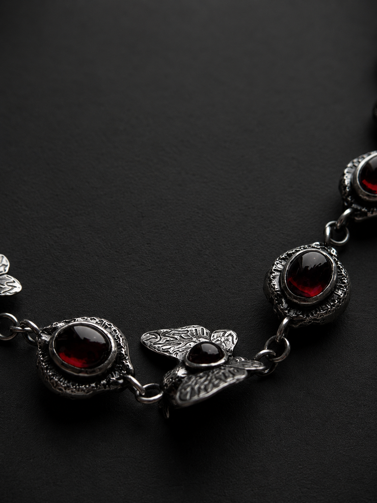 death moth garnet necklace