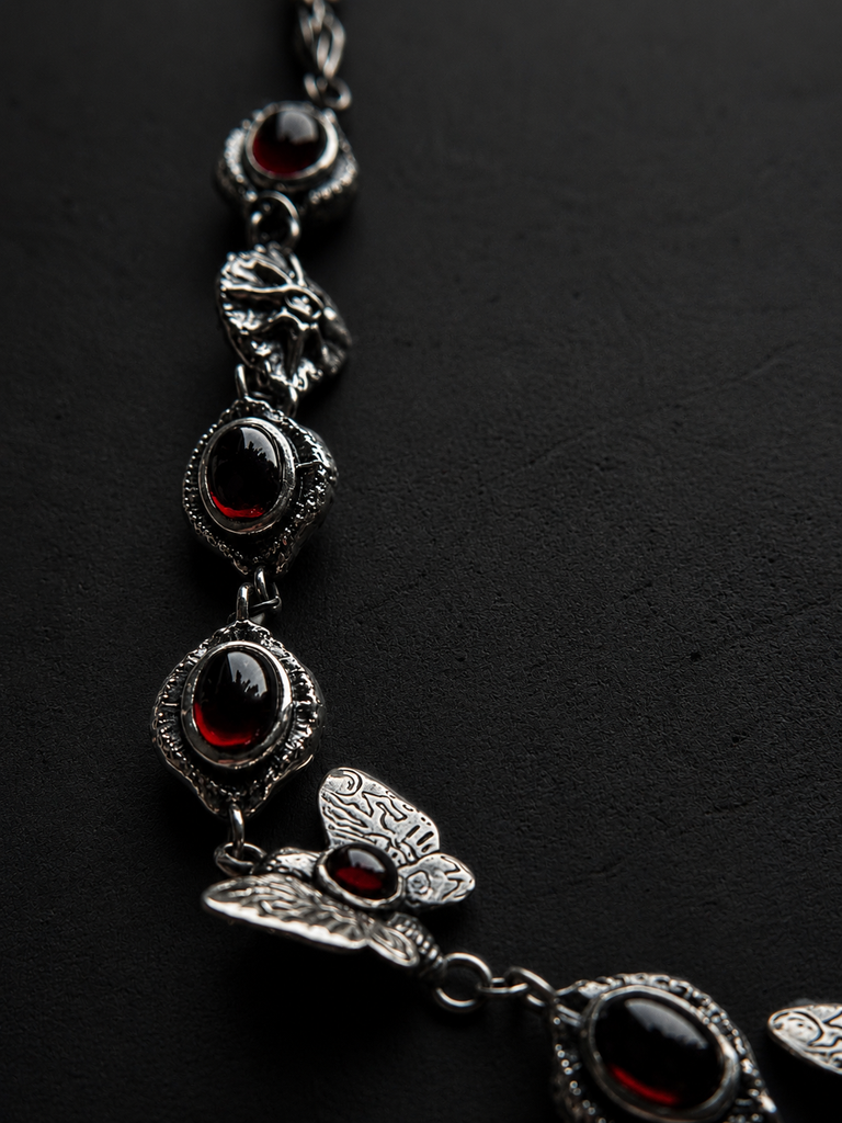 death moth garnet necklace