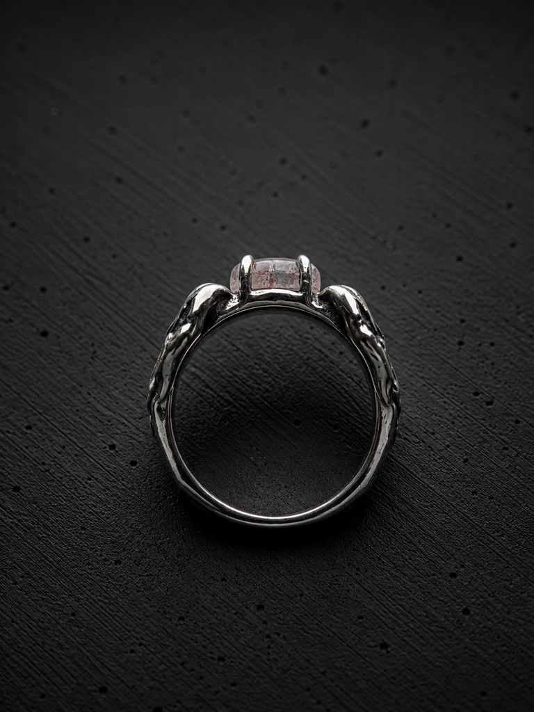 Healing Green phantom quartz ring