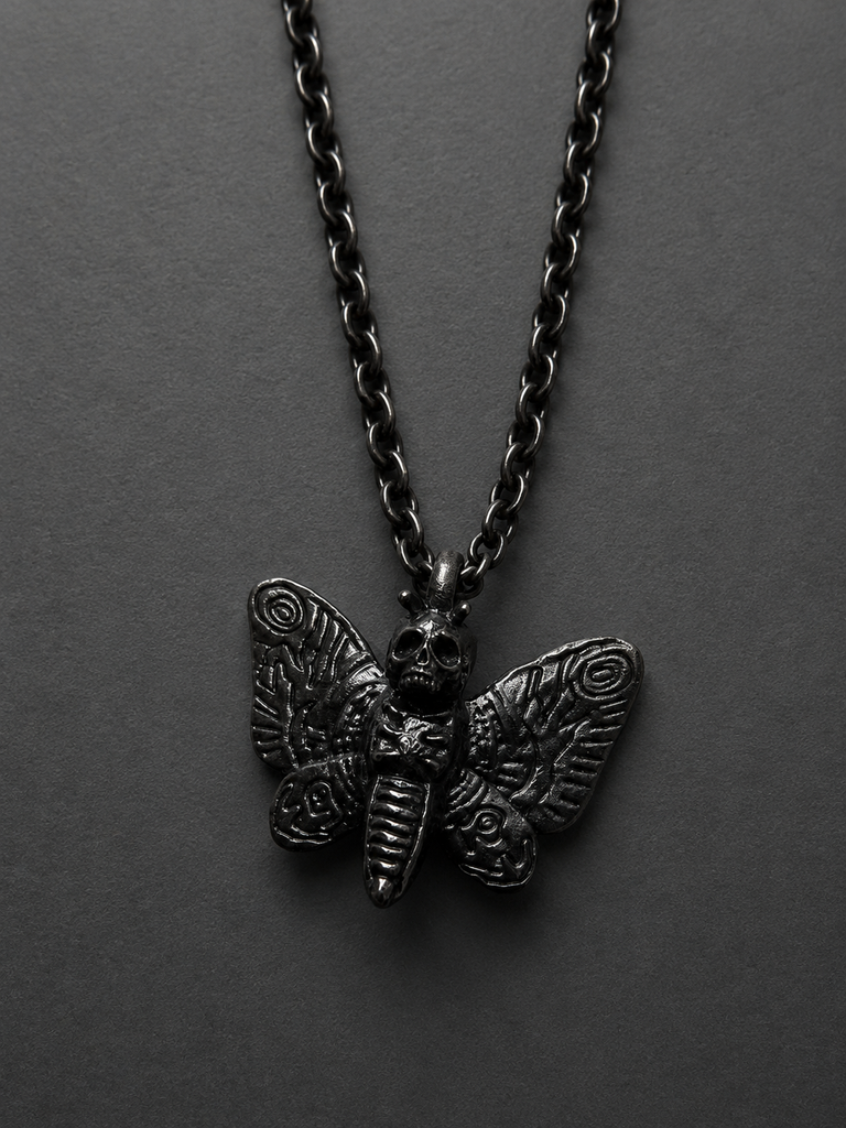 Death Moth Pendant with turquoise