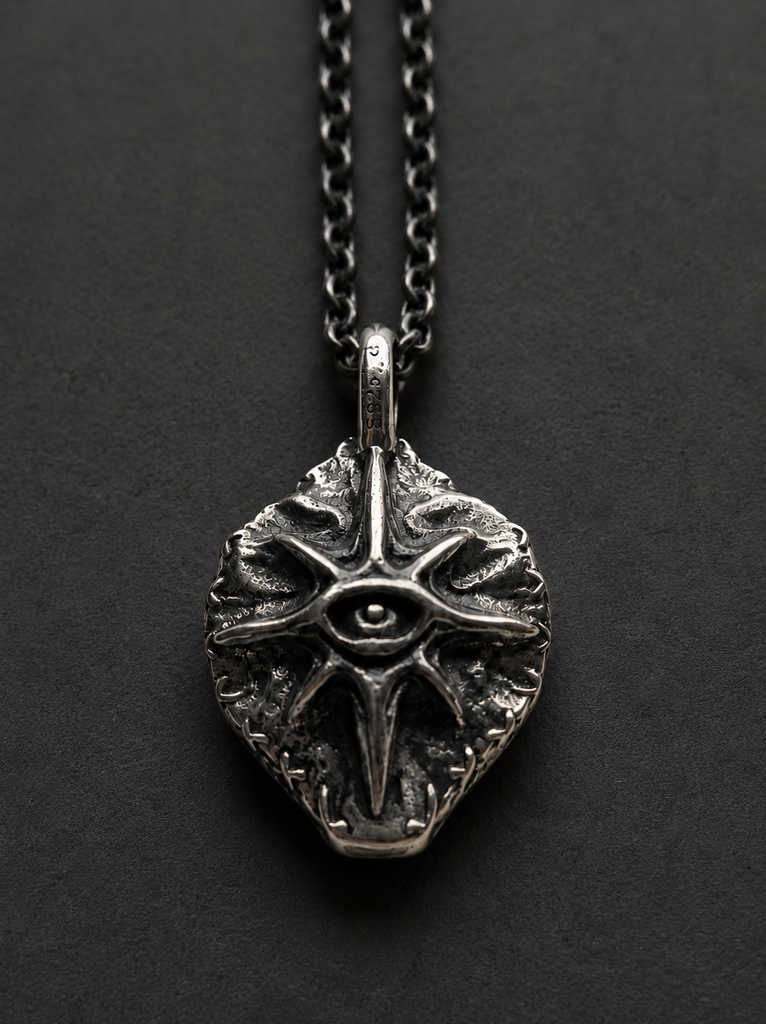 Evil eye oval pendant
