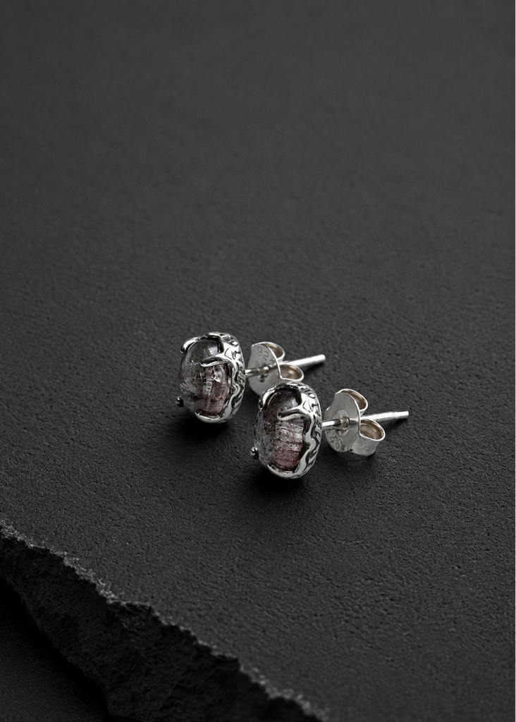 Green phantom quartz  earrings