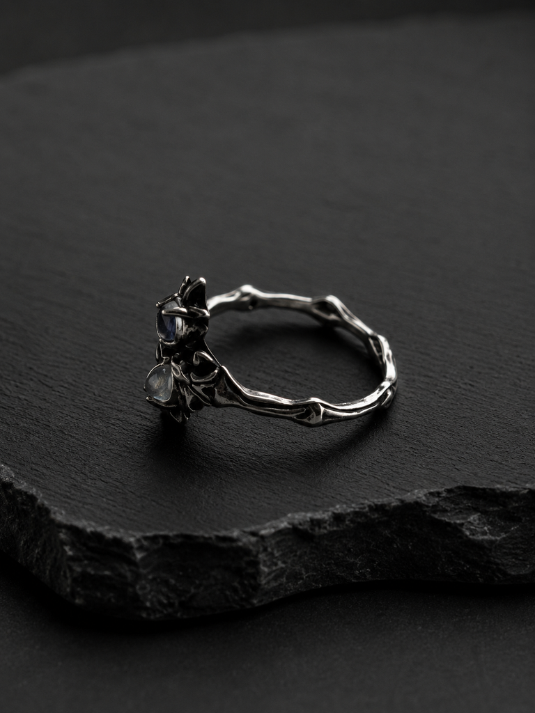 Moonstone devil ring