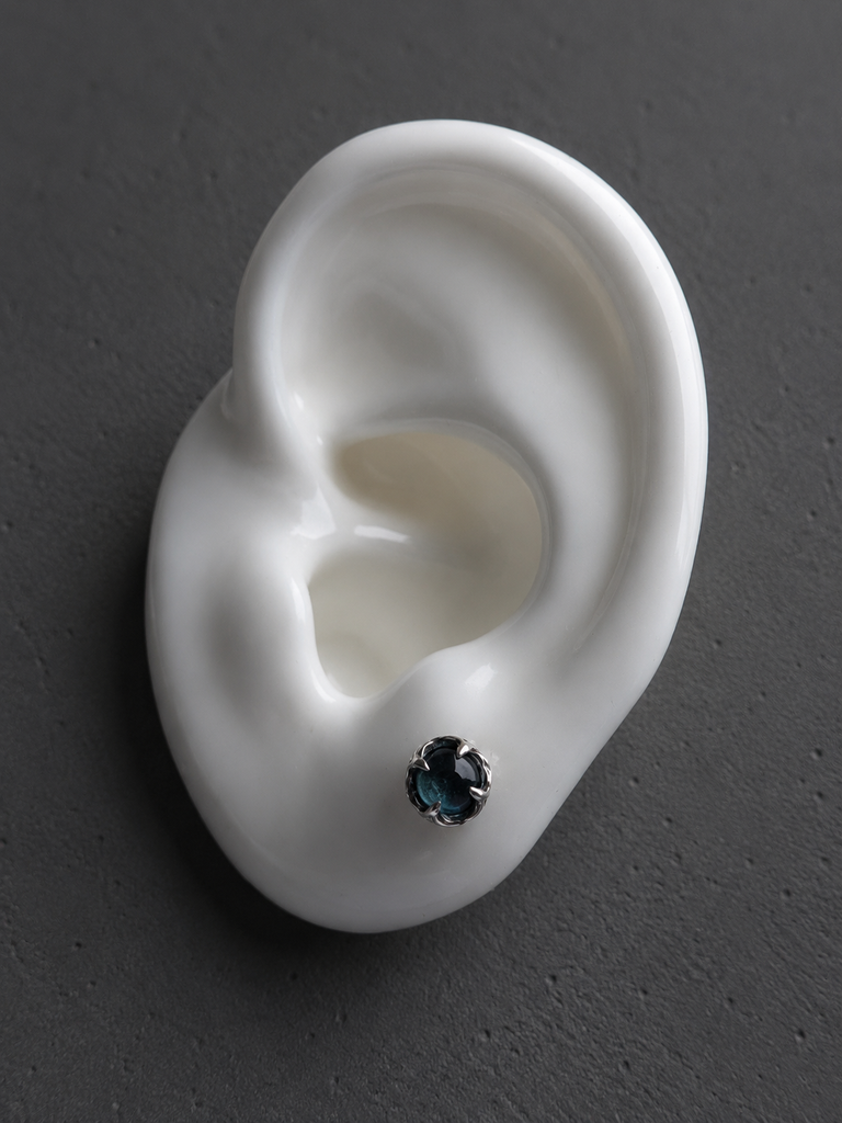 Fluorite stud earring
