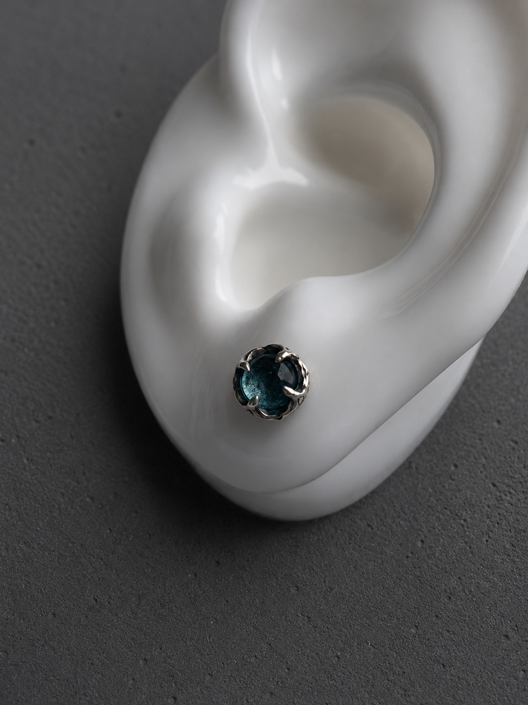 Fluorite stud earring