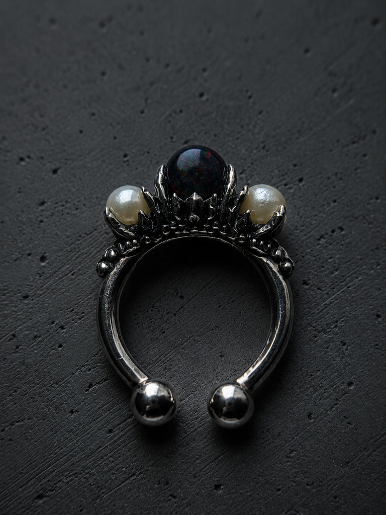 Opal Pearl Cocoon ring