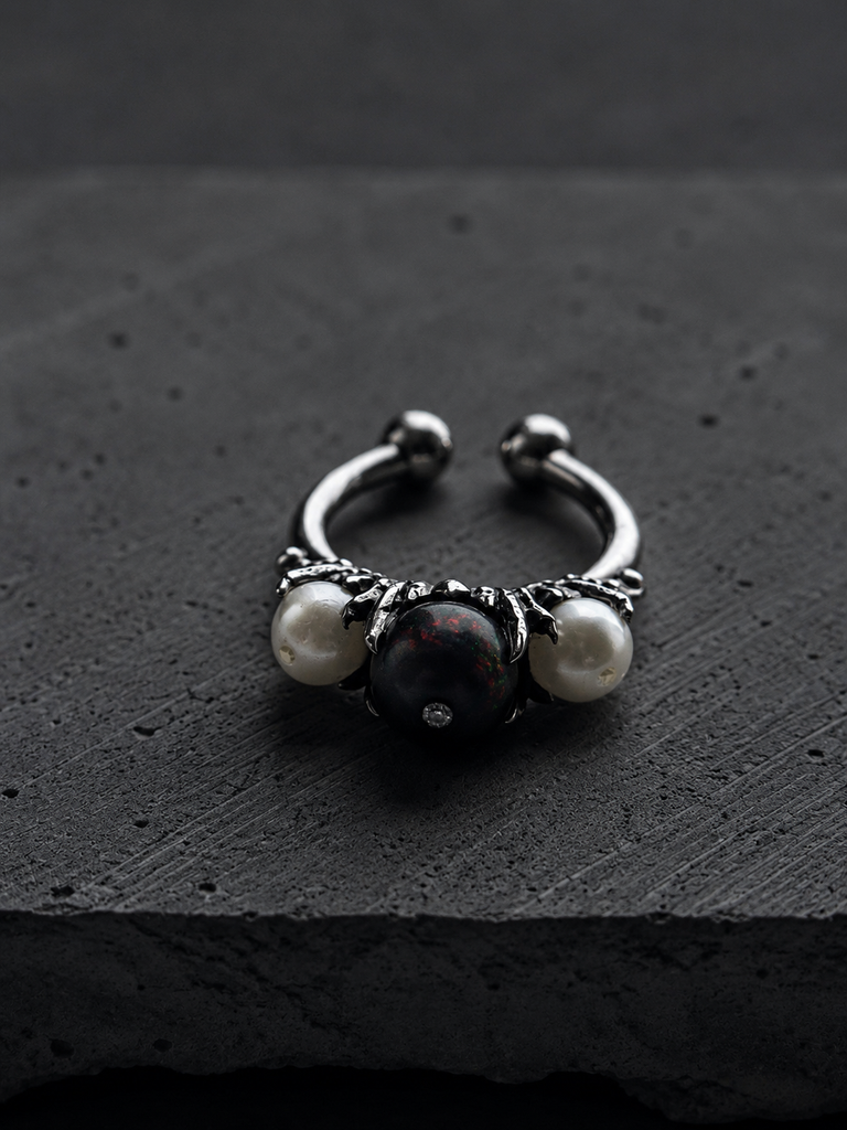 Opal Pearl Cocoon ring