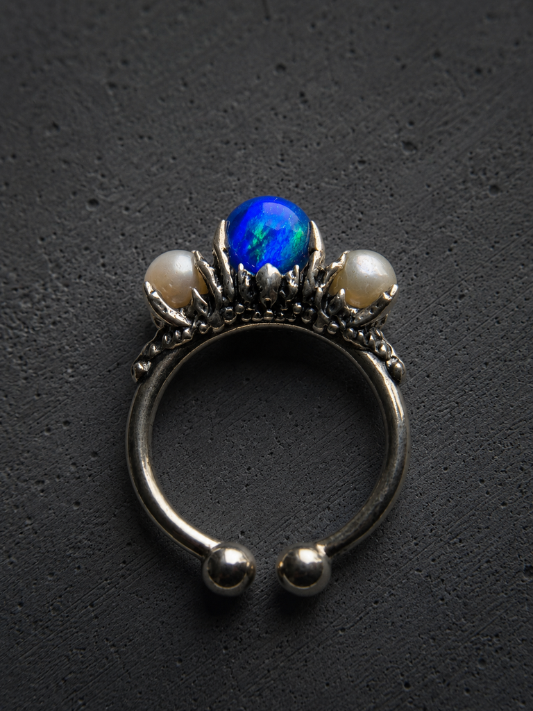 Opal Pearl Cocoon ring