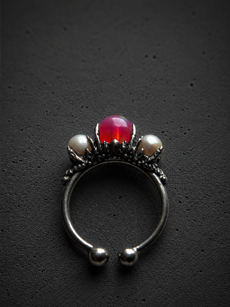 Opal Pearl Cocoon ring