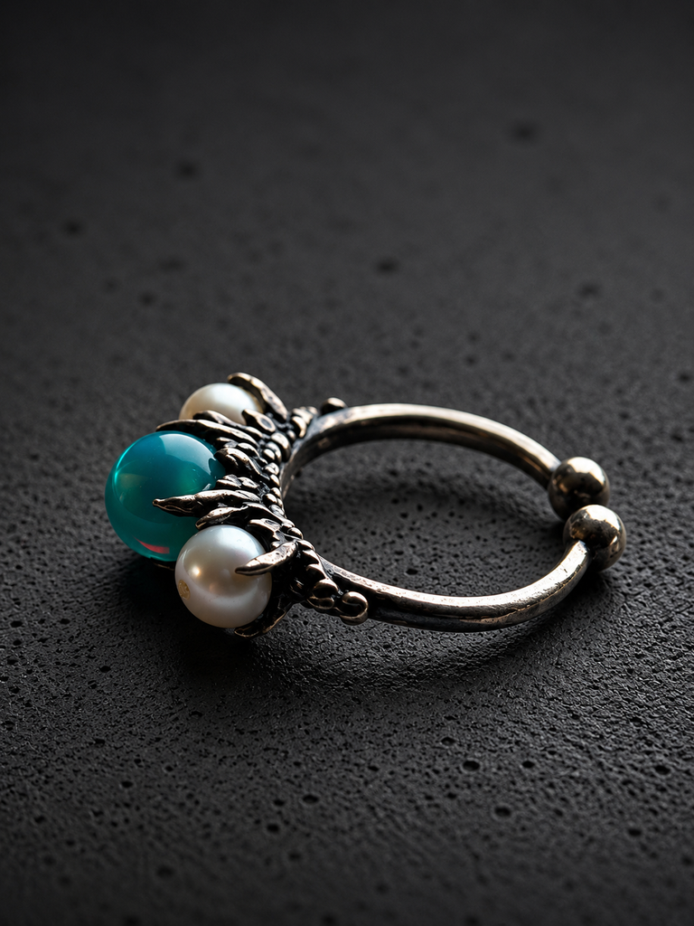 Opal Pearl Cocoon ring