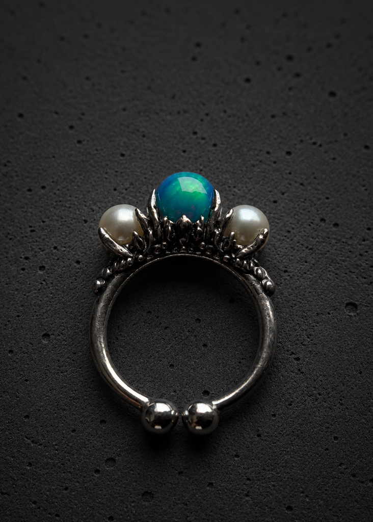Opal Pearl Cocoon ring