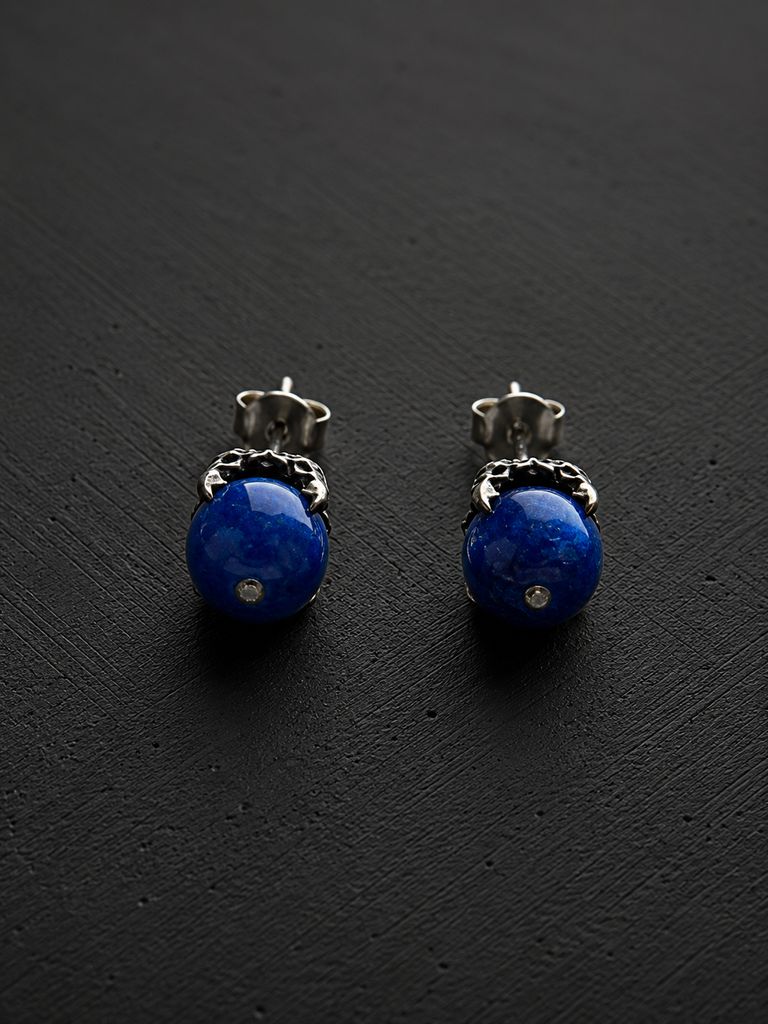 Lab Opal bead stud earrings