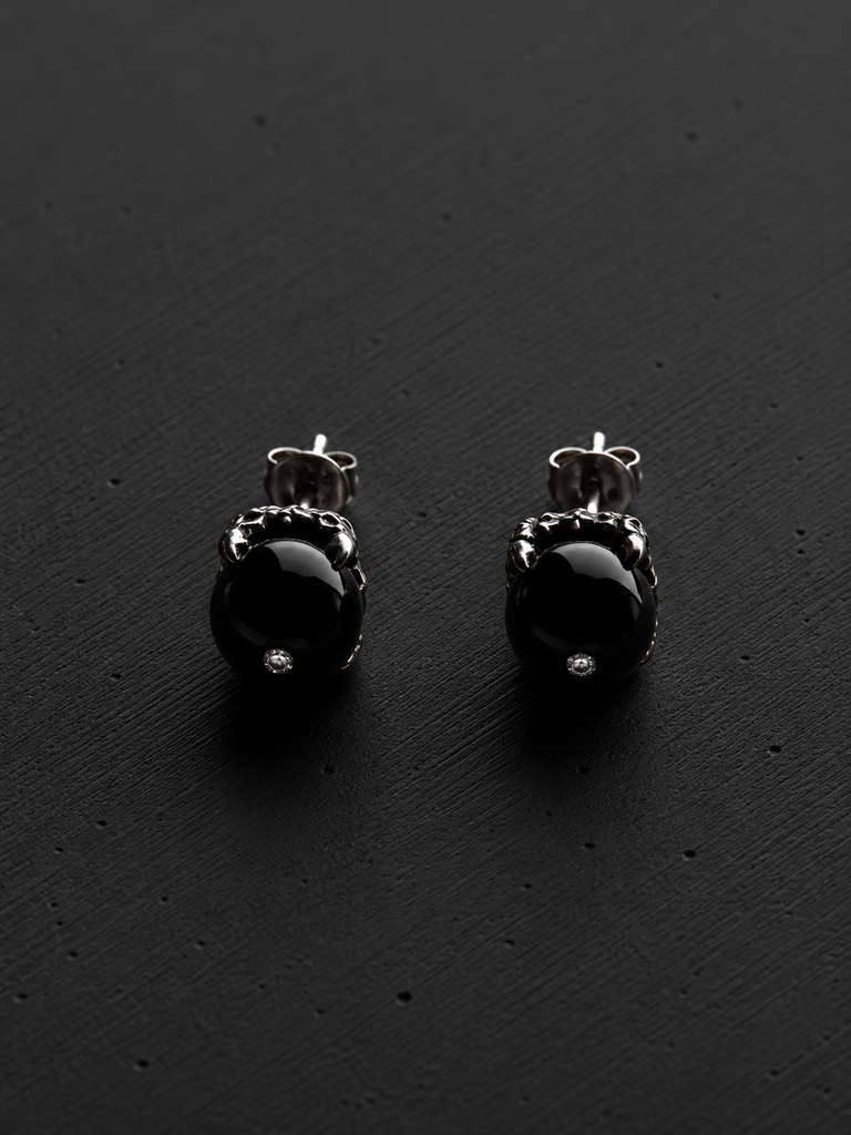 Lab Opal bead stud earrings