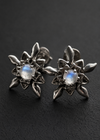 Moonstone flower earrings