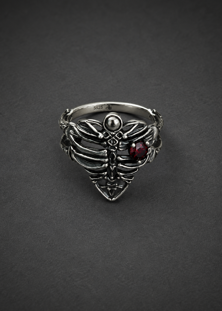 Rotten Heart Garnet Ring