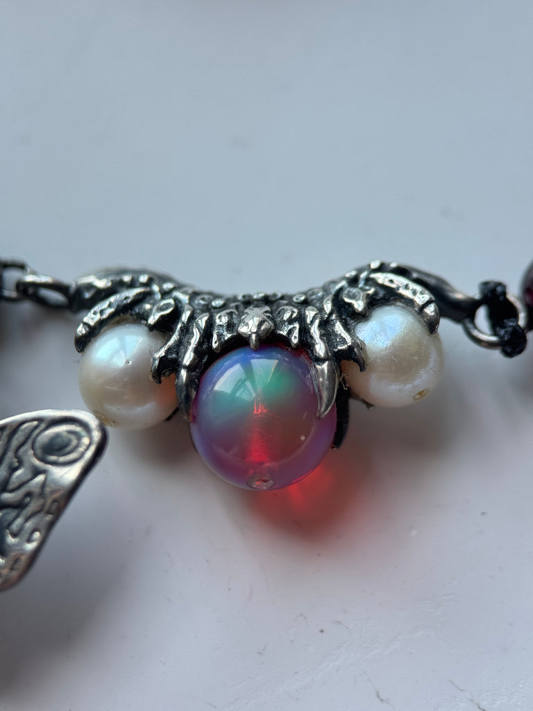 Death moth garnet dreamscape bracelet