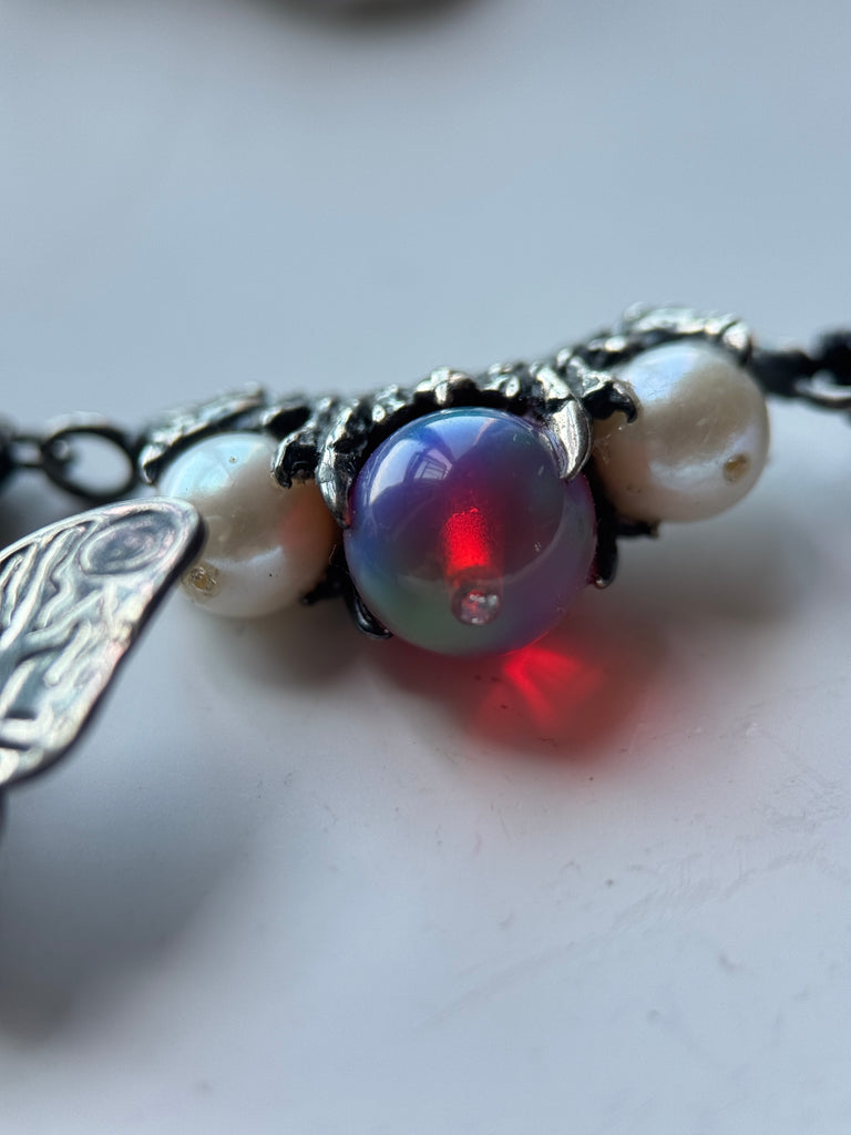 Death moth garnet dreamscape bracelet