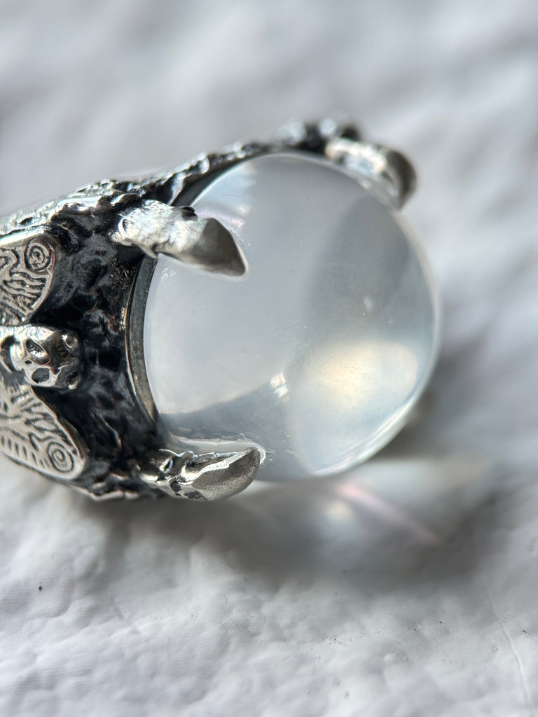 Nightmare moth kunzite/Crystal ring