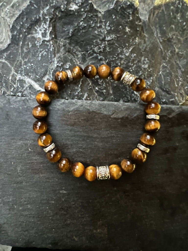 Tiger eye beads bracelet/ Lapis beads bracelet