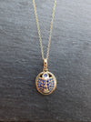 18K Yellow Gold Beetle Pendant with Blue Sapphires