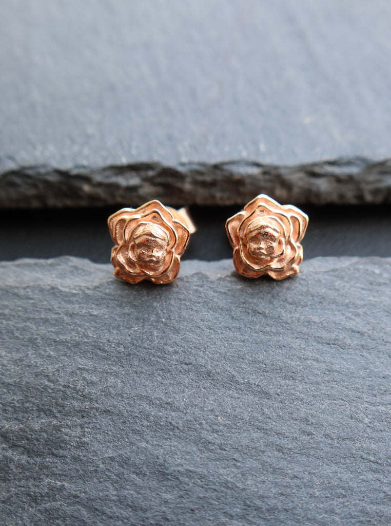 18K Gold Flower Baby Earrings