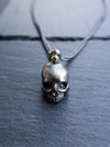 925 Silver Skull Pendant with 18k Rose Gold bead and Silver Chain