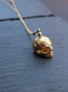 18K Yellow Gold Skull Pendant with 18k Gold Chain